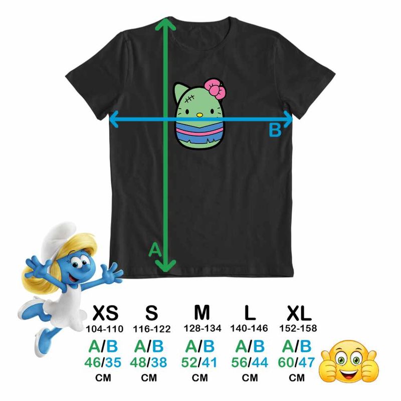 Fashion, accesorii si bijuterii - Copii - Imbracaminte copii - Tricouri copii - Tricou Copii Fete Squishmallows Pisica Zombie Horror CoolTrend, negru, marime M Copii - Infinity.ro