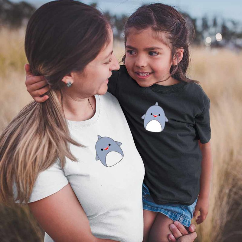 Fashion, accesorii si bijuterii - Copii - Imbracaminte copii - Tricouri copii - Tricou Copii Fete Squish  mallows Rechin Ocean CoolTrend, alb, marime XS Copii - Infinity.ro