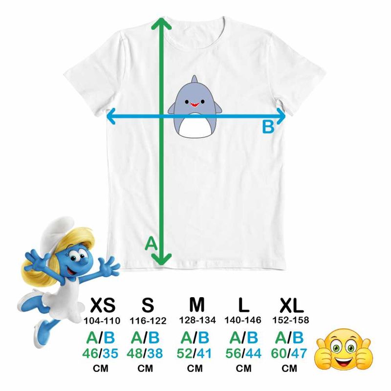 Fashion, accesorii si bijuterii - Copii - Imbracaminte copii - Tricouri copii - Tricou Copii Fete Squish  mallows Rechin Ocean CoolTrend, alb, marime XS Copii - Infinity.ro