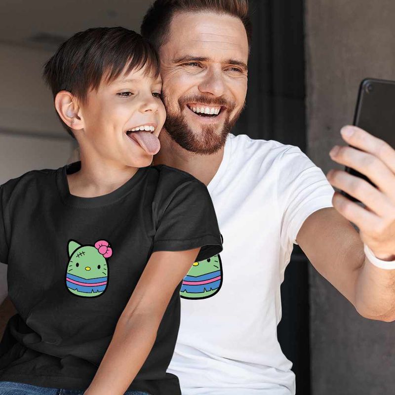 Fashion, accesorii si bijuterii - Copii - Imbracaminte copii - Tricouri copii - Tricou Copii Baieti Squishmallows Pisica Zombie Horror CoolTrend, alb, marime M Copii - Infinity.ro
