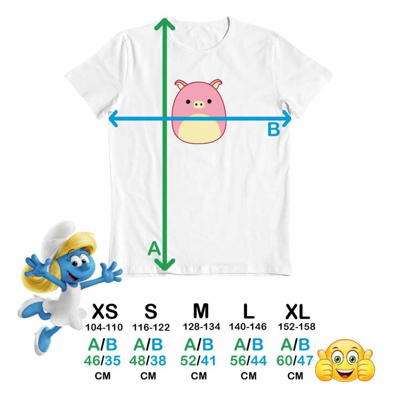 Fashion, accesorii si bijuterii - Copii - Imbracaminte copii - Tricouri copii - Tricou Copii Baieti Squishmallows Porc Ferma CoolTrend, alb, marime S Copii - Infinity.ro