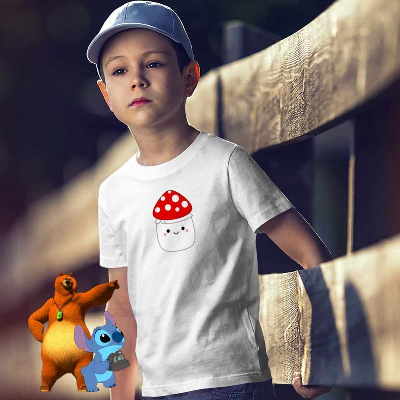 Fashion, accesorii si bijuterii - Copii - Imbracaminte copii - Tricouri copii - Tricou Copii Baieti Squishmallows Ciuperca Mario CoolTrend, alb, marime XL Copii - Infinity.ro