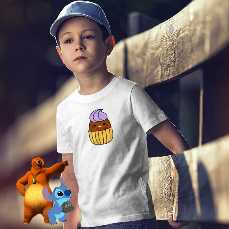 Fashion, accesorii si bijuterii - Copii - Imbracaminte copii - Tricouri copii - Tricou Copii Baieti Squishmallows Prajitura Cofetarie CoolTrend, alb, marime S Copii - Infinity.ro