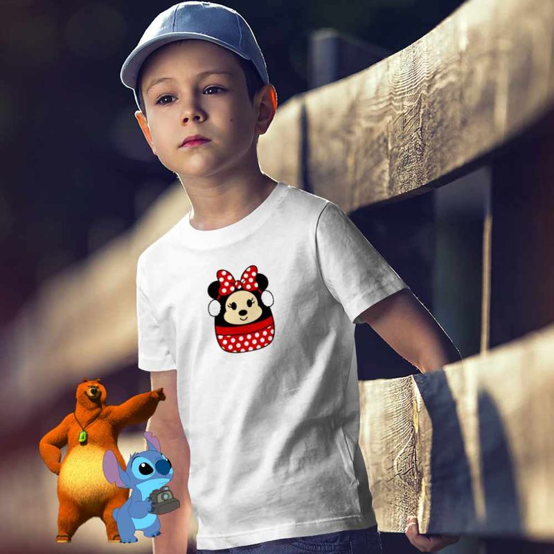 Fashion, accesorii si bijuterii - Copii - Imbracaminte copii - Tricouri copii - Tricou Copii Baieti Squishmallows Minnie Mickey Mouse CoolTrend, alb, marime XS Copii - Infinity.ro