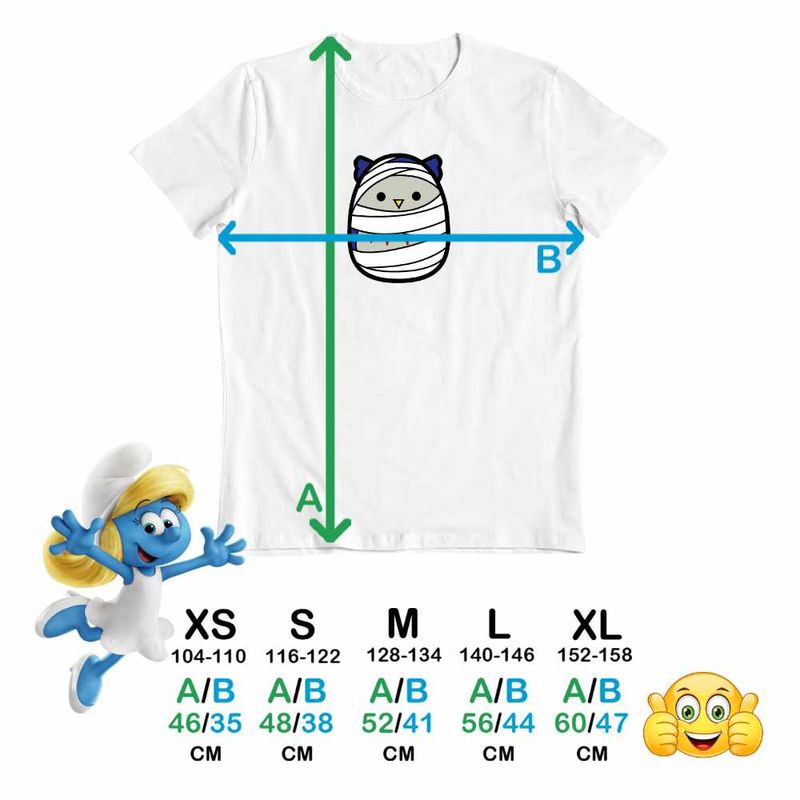 Fashion, accesorii si bijuterii - Copii - Imbracaminte copii - Tricouri copii - Tricou Copii Fete Squishmallows Mumie Egipt CoolTrend, alb, marime L Copii - Infinity.ro