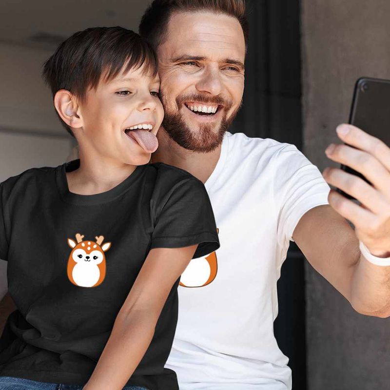 Fashion, accesorii si bijuterii - Copii - Imbracaminte copii - Tricouri copii - Tricou Copii Baieti Squishmallows Ren Craciun CoolTrend, alb, marime XS Copii - Infinity.ro