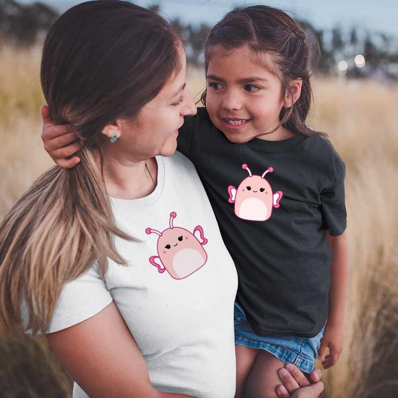 Fashion, accesorii si bijuterii - Copii - Imbracaminte copii - Tricouri copii - Tricou Copii Fete Squishmallow Fluturas CoolTrend, alb, marime XS Copii - Infinity.ro