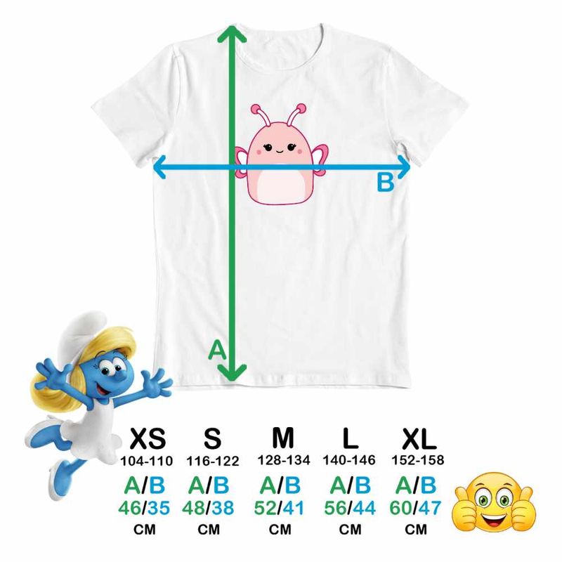 Fashion, accesorii si bijuterii - Copii - Imbracaminte copii - Tricouri copii - Tricou Copii Fete Squishmallow Fluturas CoolTrend, alb, marime XS Copii - Infinity.ro