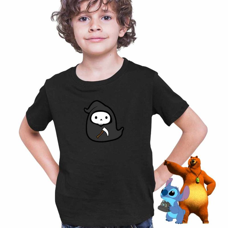 Fashion, accesorii si bijuterii - Copii - Imbracaminte copii - Tricouri copii - Tricou Copii Baieti Squishmallows Moartea cu coasa CoolTrend, negru, marime L Copii - Infinity.ro
