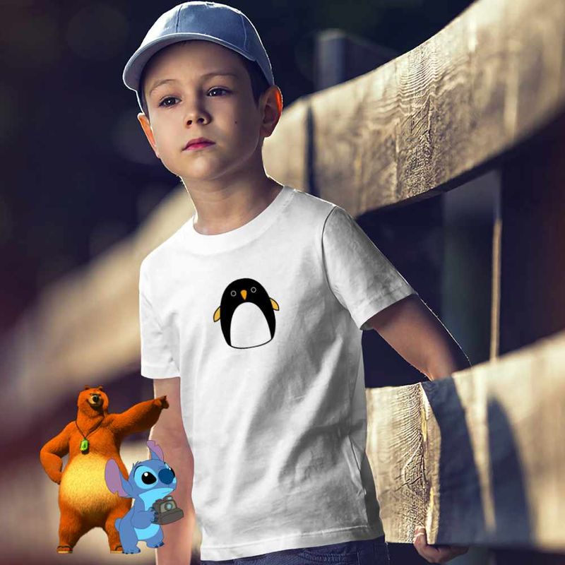 Fashion, accesorii si bijuterii - Copii - Imbracaminte copii - Tricouri copii - Tricou Copii Baieti Squishmallows Pinguin Antartica CoolTrend, alb, marime M Copii - Infinity.ro