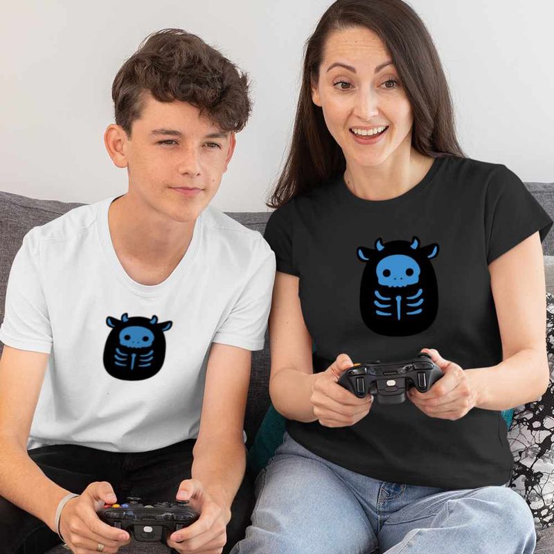 Fashion, accesorii si bijuterii - Copii - Imbracaminte copii - Tricouri copii - Tricou Copii Baieti Squishmallows Schelet Halloween CoolTrend, negru, marime XS Copii - Infinity.ro