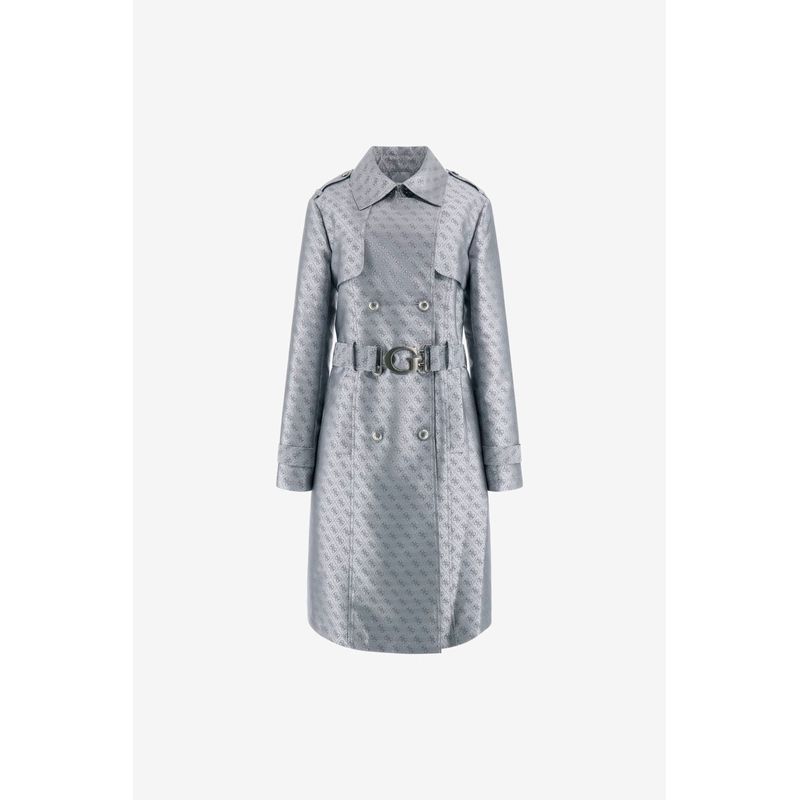 Fashion, accesorii si bijuterii - Femei - Imbracaminte femei - Paltoane si trenciuri femei - Trenci dama cu imprimeu Guess W3YL03 Argintiu XS INTL - Infinity.ro
