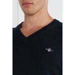 Fashion, accesorii si bijuterii - Barbati - Imbracaminte - Pulovere barbati - Pulover de bumbac cu decolteu in V Gant 8030562 Bleumarin 3XL INTL - Infinity.ro