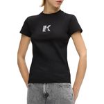 Fashion, accesorii si bijuterii - Femei - Imbracaminte femei - Tricouri si topuri femei - Tricou dama Karl Lagerfeld Jeans B2W17064 L INTL Negru - Infinity.ro