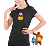 Fashion, accesorii si bijuterii - Copii - Imbracaminte copii - Tricouri copii - Tricou Copii Fete Squishmallows Prajitura Cofetarie CoolTrend, negru, marime XL Copii - Infinity.ro