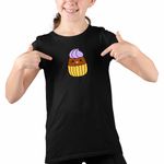 Fashion, accesorii si bijuterii - Copii - Imbracaminte copii - Tricouri copii - Tricou Copii Fete Squishmallows Prajitura Cofetarie CoolTrend, negru, marime XL Copii - Infinity.ro