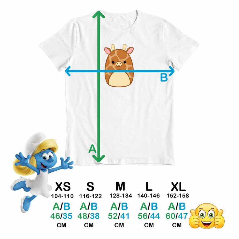 Fashion, accesorii si bijuterii - Copii - Imbracaminte copii - Tricouri copii - Tricou Copii Baieti Squishmallows Girafa Africa CoolTrend, alb, marime L Copii - Infinity.ro