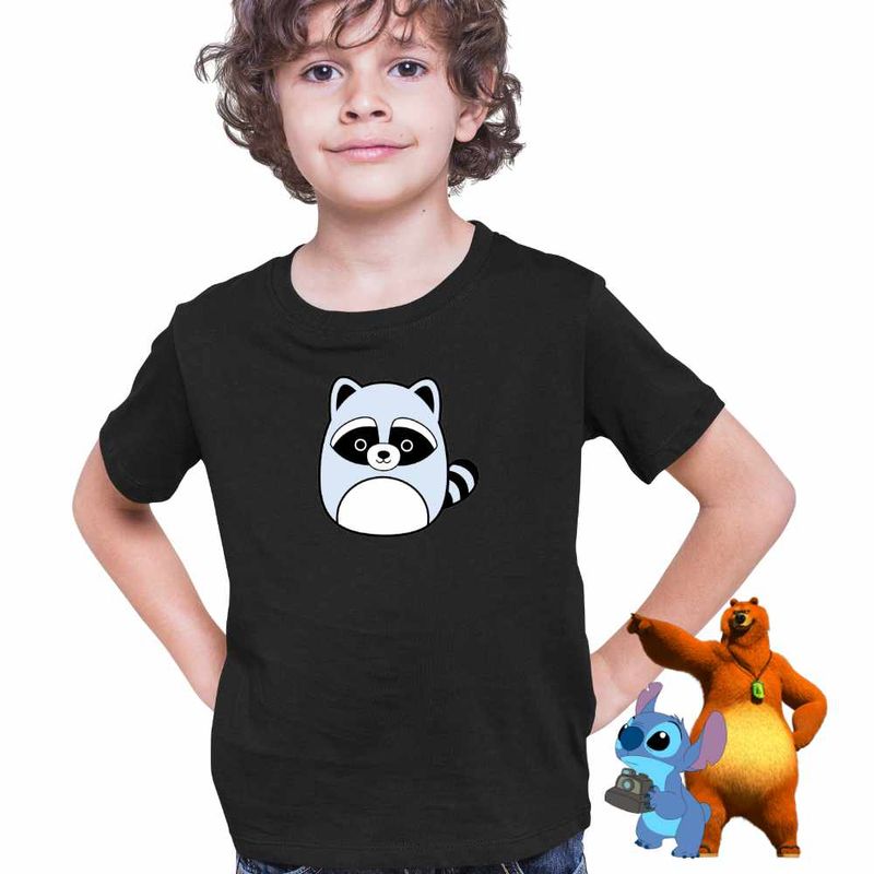 Fashion, accesorii si bijuterii - Copii - Imbracaminte copii - Tricouri copii - Tricou Copii Baieti Squish mallows Raton CoolTrend, negru, marime L Copii - Infinity.ro