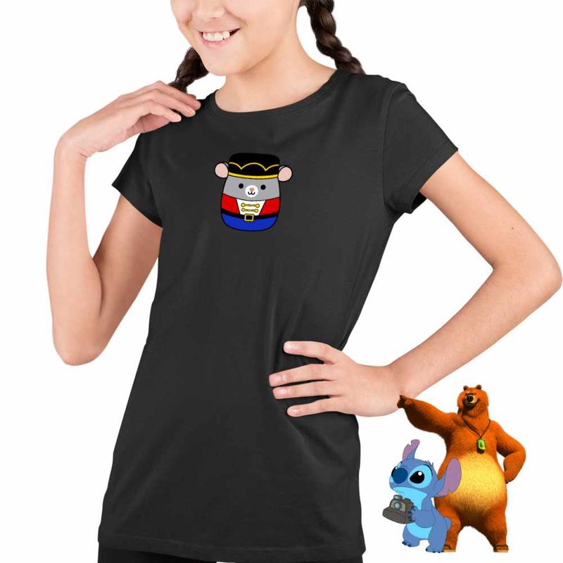 Fashion, accesorii si bijuterii - Copii - Imbracaminte copii - Tricouri copii - Tricou Copii Fete Squishmallows Soldatel Mos Craciun Gerila CoolTrend, negru, marime S Copii - Infinity.ro