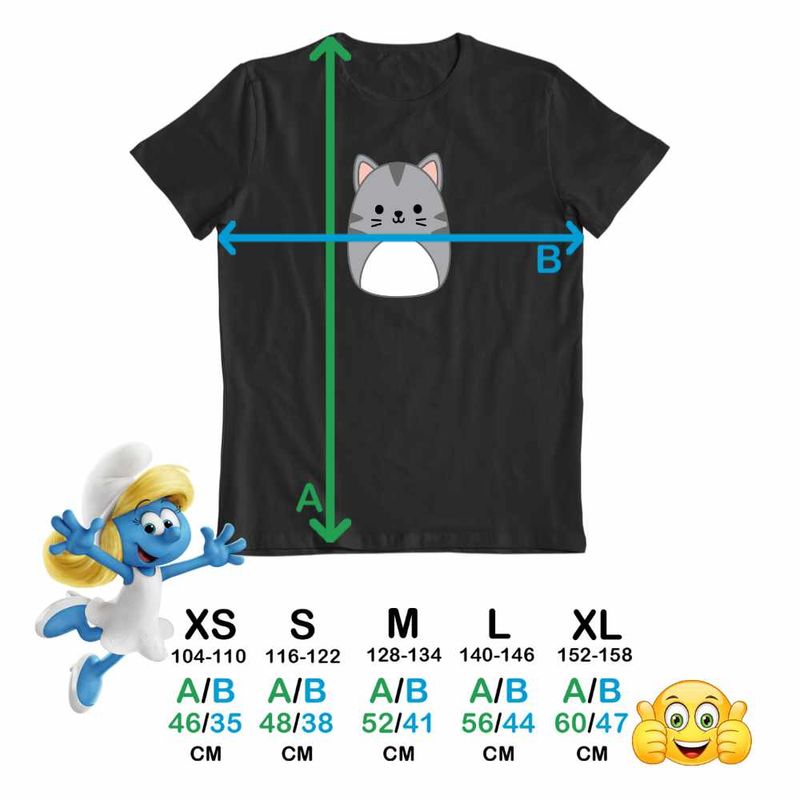 Fashion, accesorii si bijuterii - Copii - Imbracaminte copii - Tricouri copii - Tricou Copii Baieti Squishmallows Pisica Cute CoolTrend, negru, marime M Copii - Infinity.ro