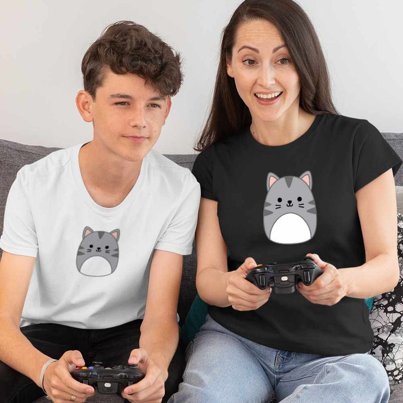 Fashion, accesorii si bijuterii - Copii - Imbracaminte copii - Tricouri copii - Tricou Copii Baieti Squishmallows Pisica Cute CoolTrend, negru, marime M Copii - Infinity.ro