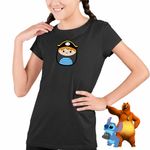 Fashion, accesorii si bijuterii - Copii - Imbracaminte copii - Tricouri copii - Tricou Copii Fete Squishmallows Pirat Marinar CoolTrend, negru, marime XS Copii - Infinity.ro