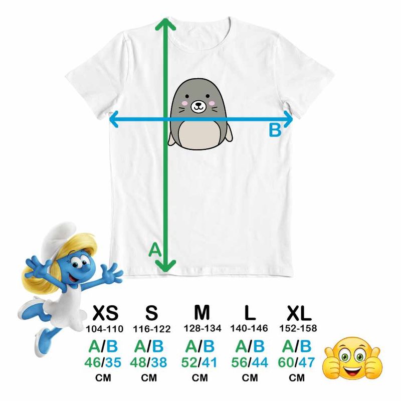 Fashion, accesorii si bijuterii - Copii - Imbracaminte copii - Tricouri copii - Tricou Copii Fete Squishmallows Foca Squad CoolTrend, alb, marime M Copii - Infinity.ro