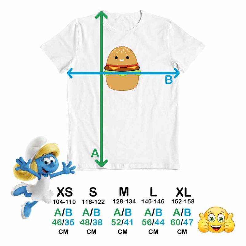 Fashion, accesorii si bijuterii - Copii - Imbracaminte copii - Tricouri copii - Tricou Copii Fete Squishmallows Hamburger CoolTrend, alb, marime L Copii - Infinity.ro