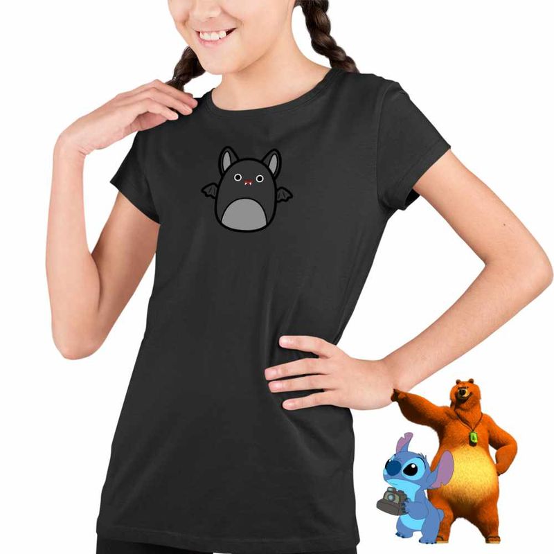 Fashion, accesorii si bijuterii - Copii - Imbracaminte copii - Tricouri copii - Tricou Copii Fete Squishmallows Liliac CoolTrend, negru, marime XS Copii - Infinity.ro