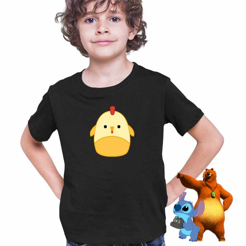 Fashion, accesorii si bijuterii - Copii - Imbracaminte copii - Tricouri copii - Tricou Copii Baieti Squishmallows Puisor Ferma CoolTrend, negru, marime XS Copii - Infinity.ro