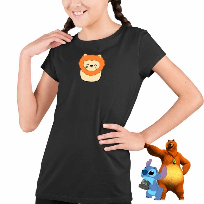Fashion, accesorii si bijuterii - Copii - Imbracaminte copii - Tricouri copii - Tricou Copii Fete Squishmallows Leu Africa CoolTrend, negru, marime XS Copii - Infinity.ro