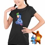 Fashion, accesorii si bijuterii - Copii - Imbracaminte copii - Tricouri copii - Tricou Copii Fete Magarusul Eeyore Winnie the Pooh Puh CoolTrend, negru, marime S Copii - Infinity.ro