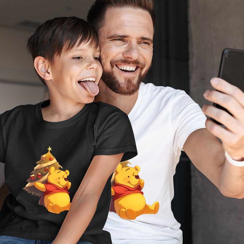 Fashion, accesorii si bijuterii - Copii - Imbracaminte copii - Tricouri copii - Tricou Copii Baieti Winnie the Pooh Craciun Puh Sarbatori CoolTrend, alb, marime XS Copii - Infinity.ro