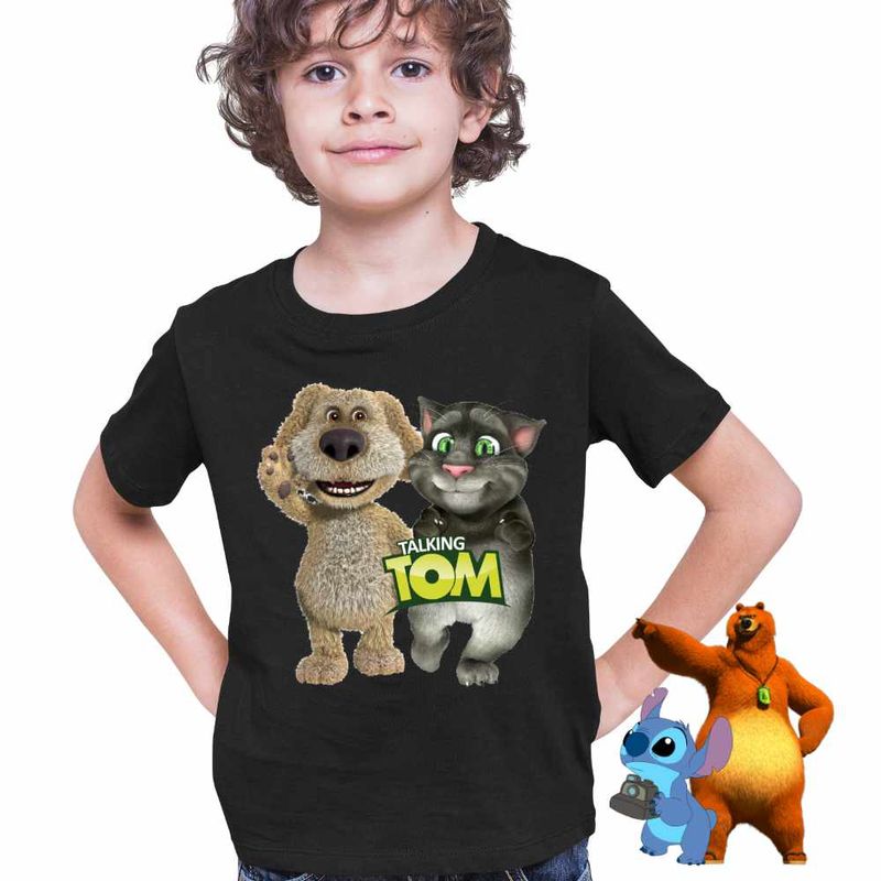 Fashion, accesorii si bijuterii - Copii - Imbracaminte copii - Tricouri copii - Tricou Copii Baieti Ben Talking Tom Best Friends CoolTrend, negru, marime XS Copii - Infinity.ro