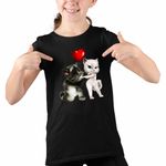Fashion, accesorii si bijuterii - Copii - Imbracaminte copii - Tricouri copii - Tricou Copii Fete Talking Tom Angela Love CoolTrend, negru, marime S Copii - Infinity.ro