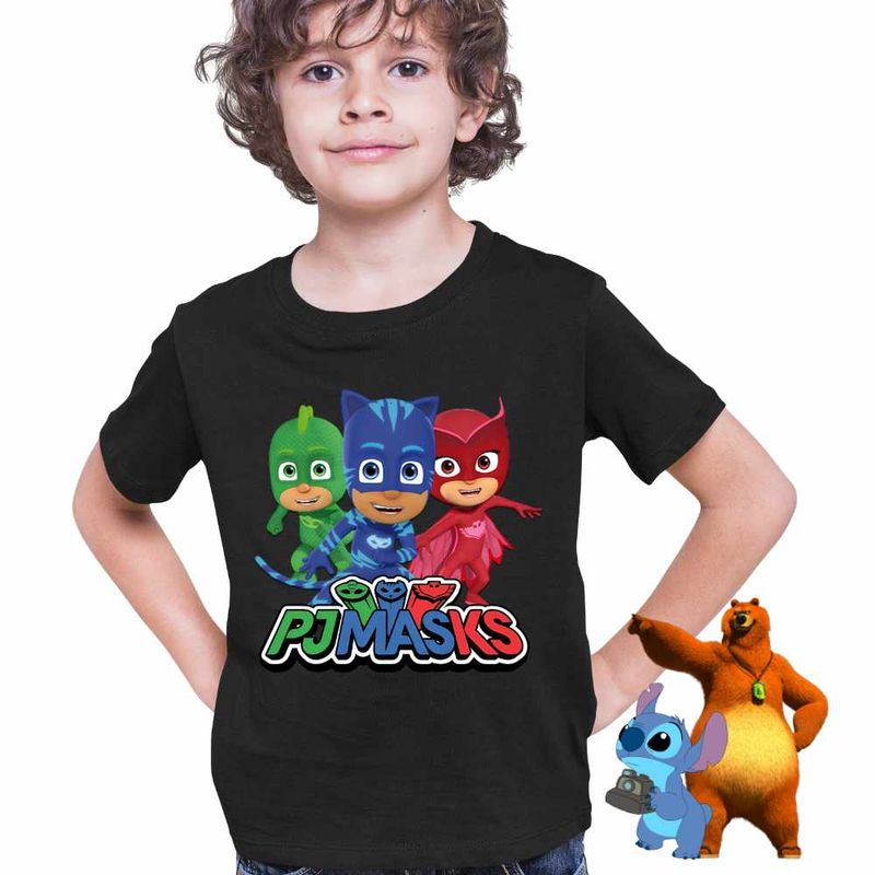 Fashion, accesorii si bijuterii - Copii - Imbracaminte copii - Tricouri copii - Tricou Copii Baieti Pj Masks Eroi Pijamale Crew CoolTrend, negru, marime XL Copii - Infinity.ro