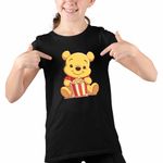 Fashion, accesorii si bijuterii - Copii - Imbracaminte copii - Tricouri copii - Tricou Copii Fete Winnie the Pooh Popcorn CoolTrend, negru, marime S Copii - Infinity.ro