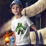 Fashion, accesorii si bijuterii - Copii - Imbracaminte copii - Tricouri copii - Tricou Copii Baieti Creeper Vagabond Minecraft CoolTrend, alb, marime M Copii - Infinity.ro