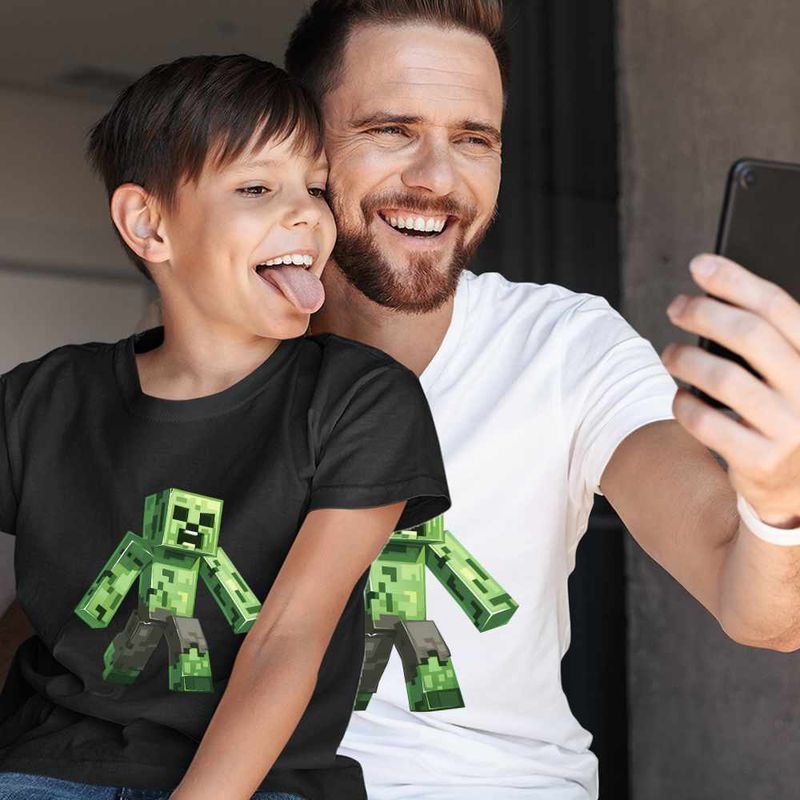 Fashion, accesorii si bijuterii - Copii - Imbracaminte copii - Tricouri copii - Tricou Copii Baieti Creeper Vagabond Minecraft CoolTrend, alb, marime M Copii - Infinity.ro