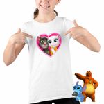 Fashion, accesorii si bijuterii - Copii - Imbracaminte copii - Tricouri copii - Tricou Copii Fete My Talking Tom Angela Love Valentines Day CoolTrend, alb, marime S Copii - Infinity.ro