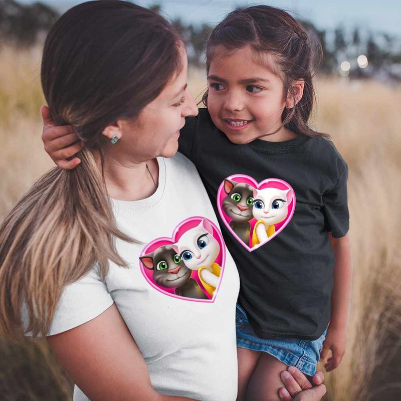 Fashion, accesorii si bijuterii - Copii - Imbracaminte copii - Tricouri copii - Tricou Copii Fete My Talking Tom Angela Love Valentines Day CoolTrend, alb, marime S Copii - Infinity.ro