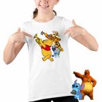 Fashion, accesorii si bijuterii - Copii - Imbracaminte copii - Tricouri copii - Tricou Copii Fete Winnie the Pooh Bluey Blue Vioara Trompeta CoolTrend, alb, marime S Copii - Infinity.ro