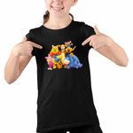 Fashion, accesorii si bijuterii - Copii - Imbracaminte copii - Tricouri copii - Tricou Copii Fete Ursuletul Winnie the Pooh Familie Puh CoolTrend, negru, marime M Copii - Infinity.ro