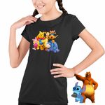 Fashion, accesorii si bijuterii - Copii - Imbracaminte copii - Tricouri copii - Tricou Copii Fete Ursuletul Winnie the Pooh Familie Puh CoolTrend, negru, marime M Copii - Infinity.ro