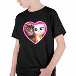 Fashion, accesorii si bijuterii - Copii - Imbracaminte copii - Tricouri copii - Tricou Copii Baieti My Talking Tom Angela Love Valentines Day CoolTrend, negru, marime XS Copii - Infinity.ro