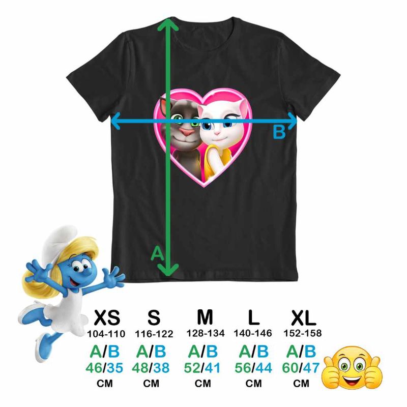 Fashion, accesorii si bijuterii - Copii - Imbracaminte copii - Tricouri copii - Tricou Copii Baieti My Talking Tom Angela Love Valentines Day CoolTrend, negru, marime XS Copii - Infinity.ro
