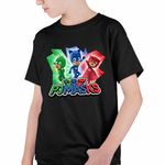 Fashion, accesorii si bijuterii - Copii - Imbracaminte copii - Tricouri copii - Tricou Copii Baieti Eroii in Pijama PJ Masks Action CoolTrend, negru, marime M Copii - Infinity.ro