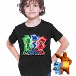Fashion, accesorii si bijuterii - Copii - Imbracaminte copii - Tricouri copii - Tricou Copii Baieti Eroii in Pijama PJ Masks Action CoolTrend, negru, marime M Copii - Infinity.ro