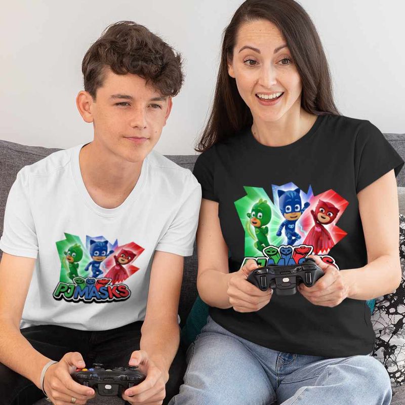 Fashion, accesorii si bijuterii - Copii - Imbracaminte copii - Tricouri copii - Tricou Copii Baieti Eroii in Pijama PJ Masks Action CoolTrend, negru, marime M Copii - Infinity.ro