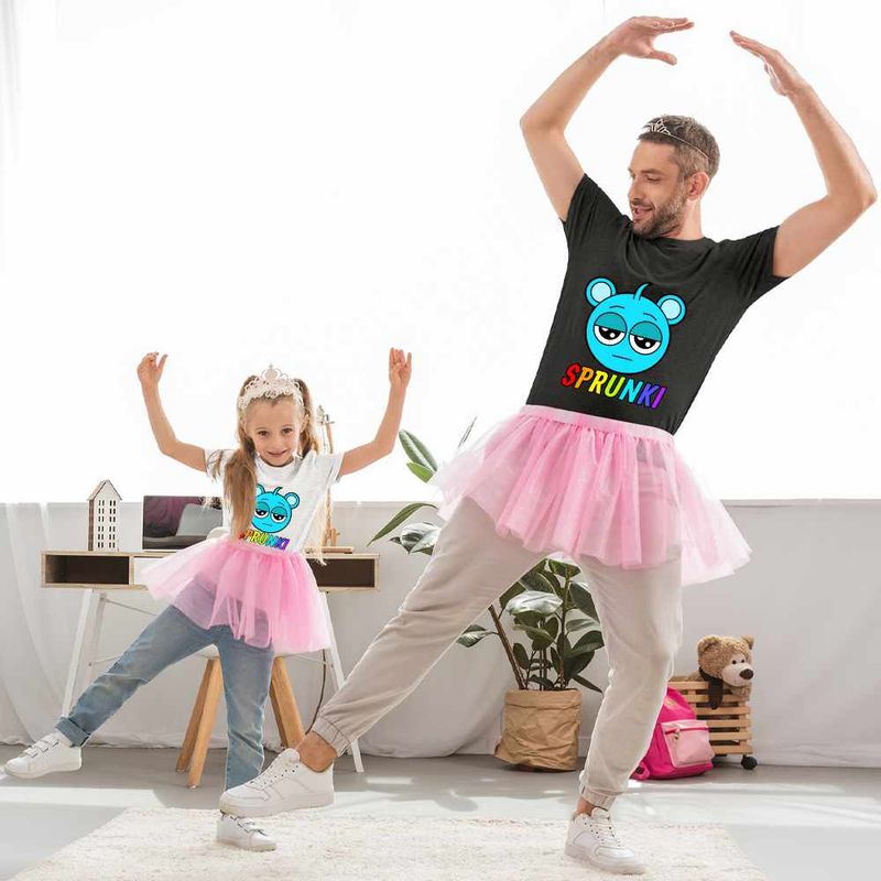 Fashion, accesorii si bijuterii - Copii - Imbracaminte copii - Tricouri copii - Tricou Copii Fete Sprunki Music Game Sky CoolTrend, negru, marime XS Copii - Infinity.ro
